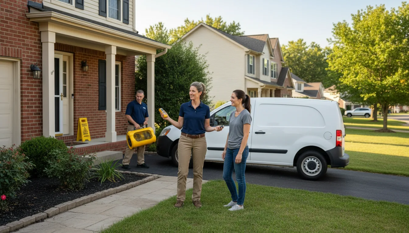 Residential water damage restoration in Laura, IL